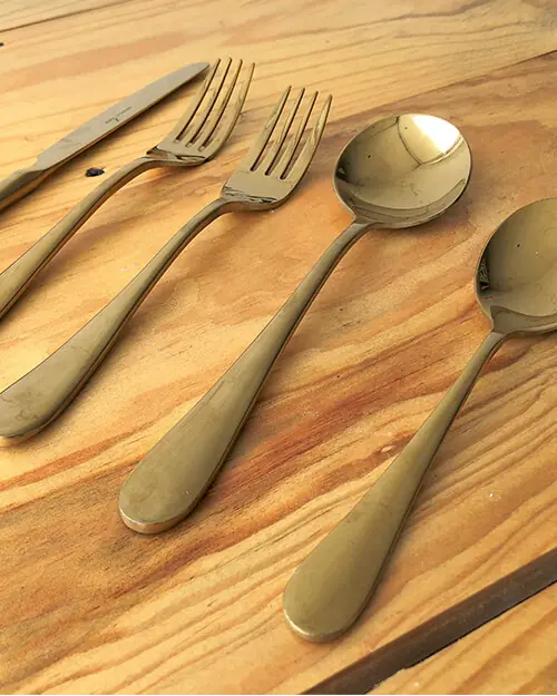 gold flatware